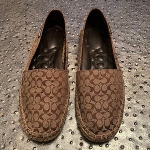 Coach A0727 Monogram Brown Canvas Espadrilles Flats. Womens Size 10B